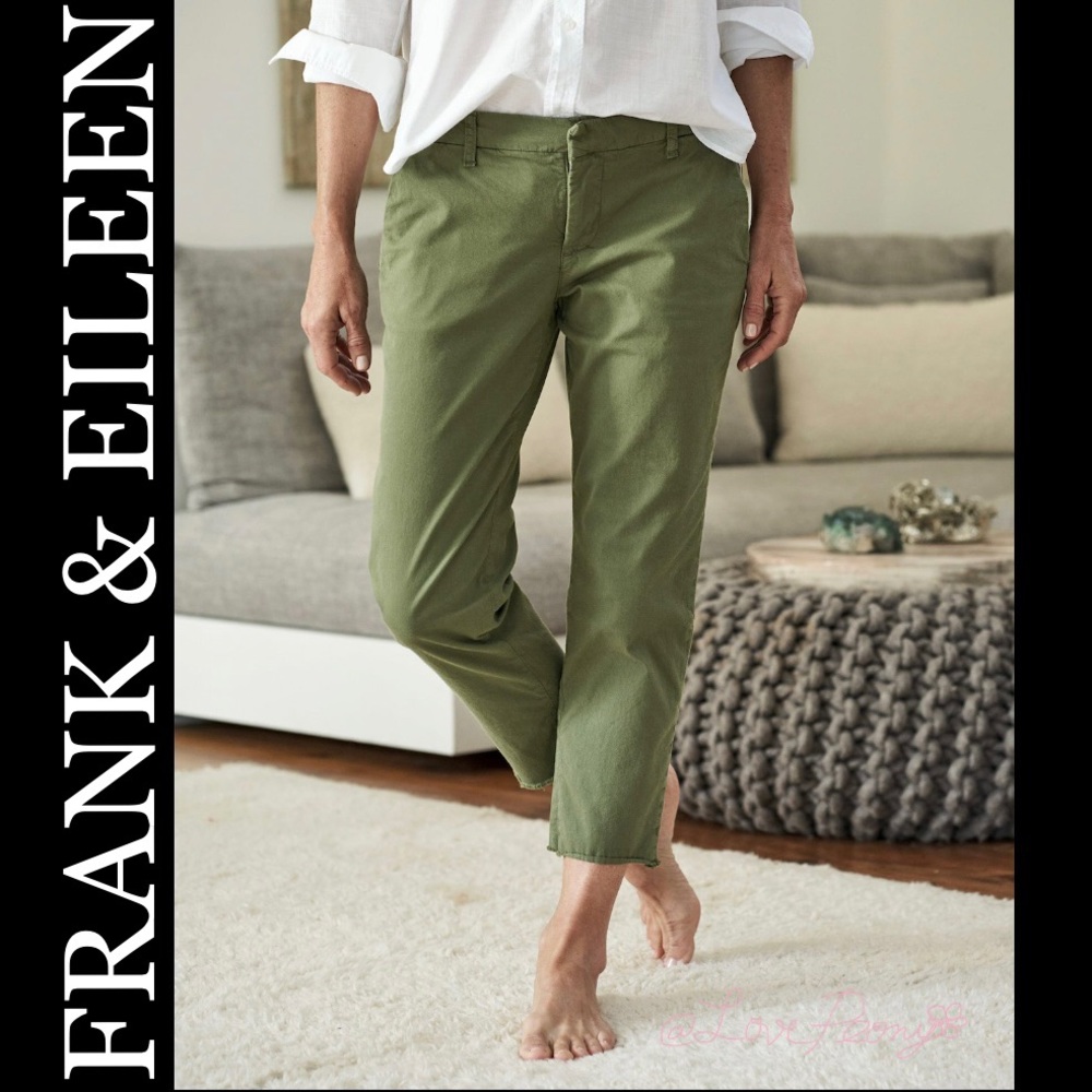 FRANK & EILEEN Wicklow the Italian Chino Olive Green (NWOT)